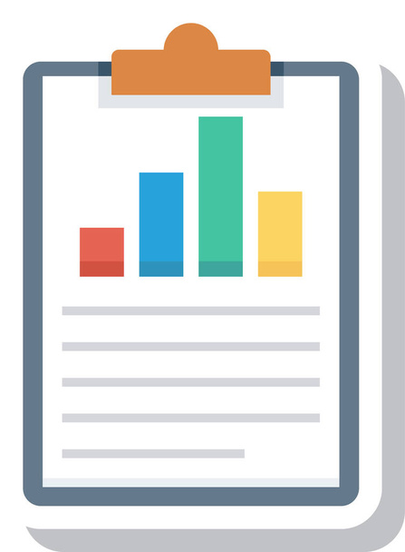 jaarverslag businessreport grafiek pictogram in platte stijl - Vector, afbeelding