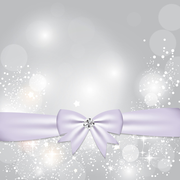Christmas Glossy Star Background with Ribbon Vector Illustration - Διάνυσμα, εικόνα