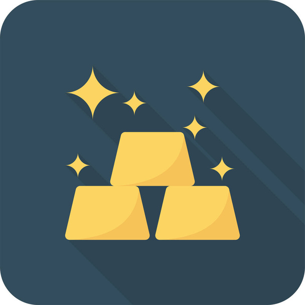 bankowe finanse złota ikona w stylu long-shadow - Wektor, obraz