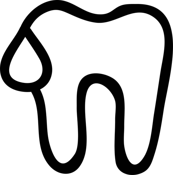 caveat dental filling icon in outline style - Vector, Image