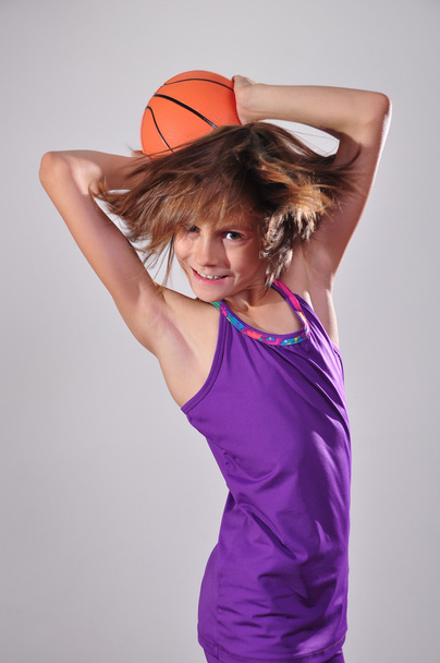 child exercising with ball - Foto, Imagen