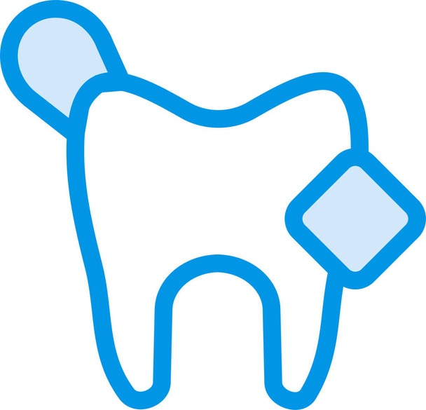caveat cavity damage icon in filled-outline style - Vector, Image