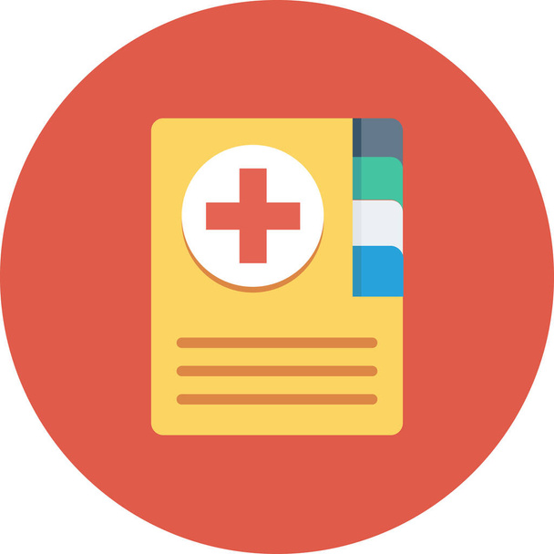 book health healthcare icon in flat style - Vector, Imagen
