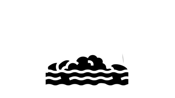 animace ikon vodopádu vodního glyfu - Záběry, video