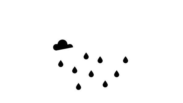 precipitazione acqua glifo icona animazione - Filmati, video