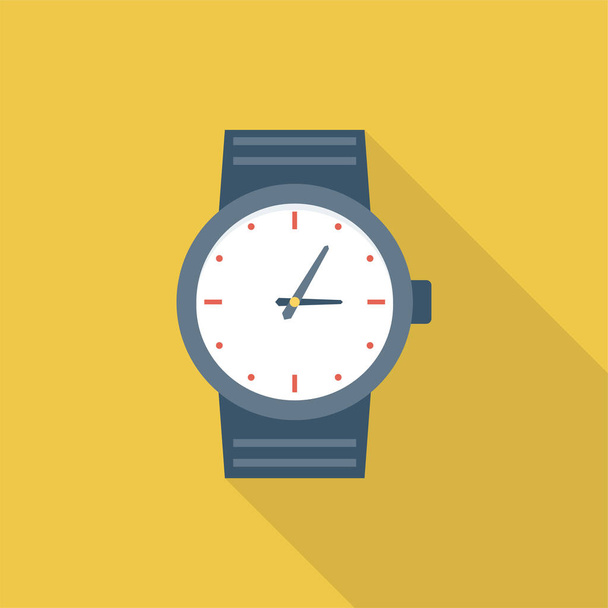 alarm clock handwatch icon in long-shadow style - ベクター画像