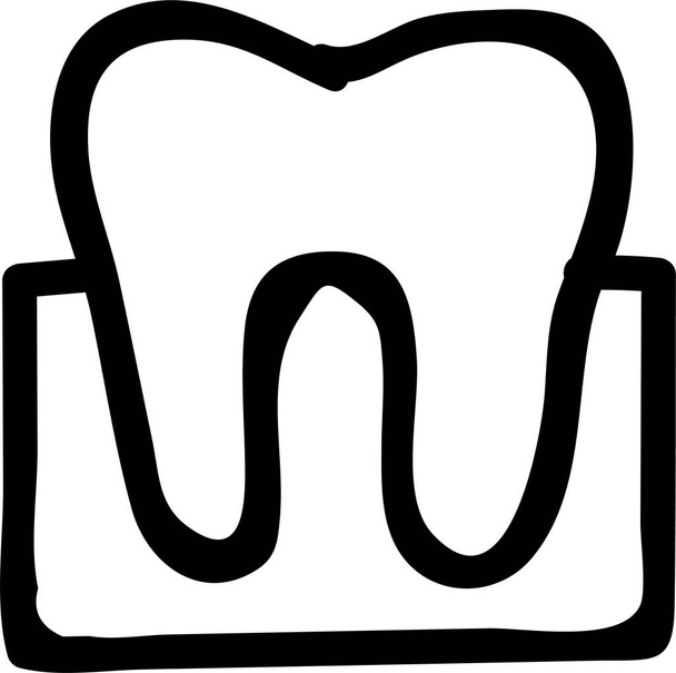 caveat fogorvos kitöltése ikon körvonalazott stílusban - Vektor, kép