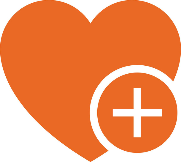 toevoegen favorieten hart pictogram in solide stijl - Vector, afbeelding