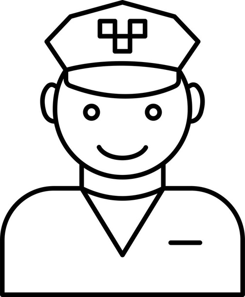 cabdriver male man icon in outline style - Vector, Image