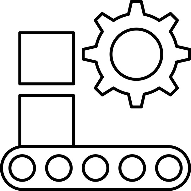kartondoboz gyártás ikon körvonalazott stílusban - Vektor, kép
