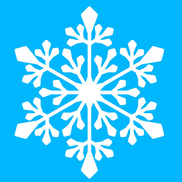 Symmetrische Schneeflocke ist eine Kristallform einer Weihnachtsschneeflocke. Eiskristall geometrische Vektorabbildung - Vektor, Bild