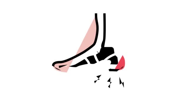 espolón del talón enfermedad color icono animación - Metraje, vídeo
