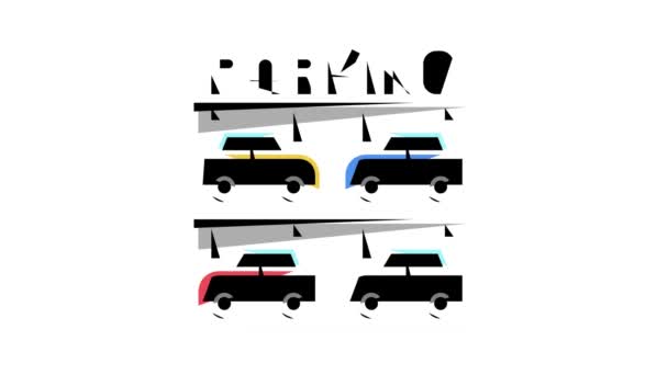 multilevel parking color icon animation - Footage, Video