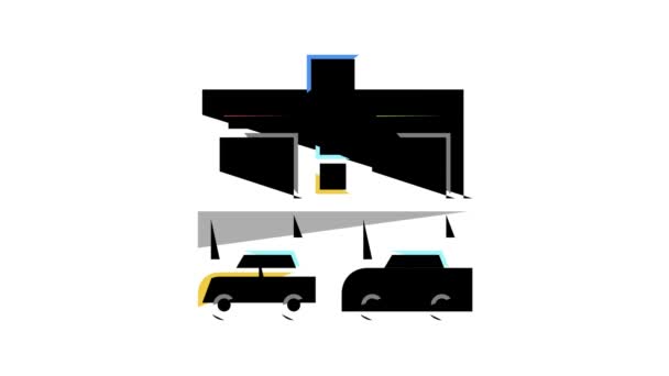 équipement parking couleur icône animation - Séquence, vidéo