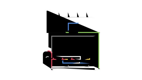 barrière van parkeren kleur pictogram animatie - Video
