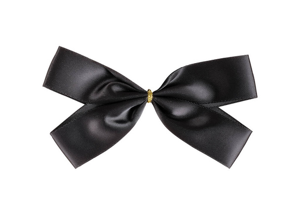 Decorative black silk bow isolated on a white background. Design element with clipping path - Photo, Image