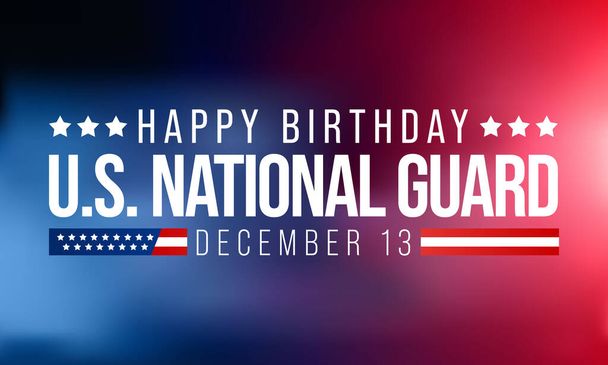 День рождения Национальной гвардии США отмечается каждый год 13 декабря, чтобы выразить признательность национальной гвардии США. Векторная иллюстрация - Вектор,изображение