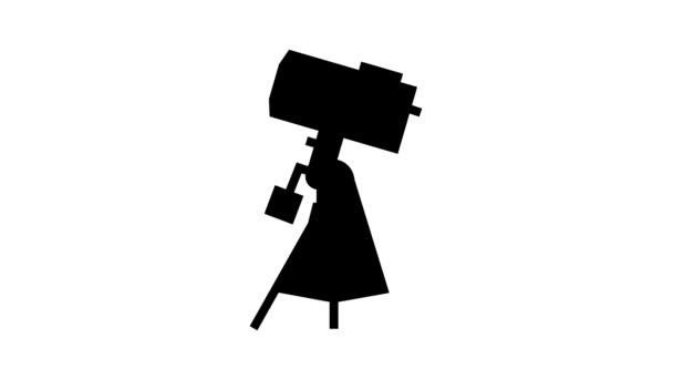catadioptric planetarium line icon animation - Footage, Video