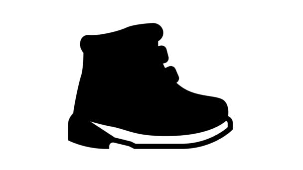 gyermek cipő ellátás vonal ikon animáció - Felvétel, videó