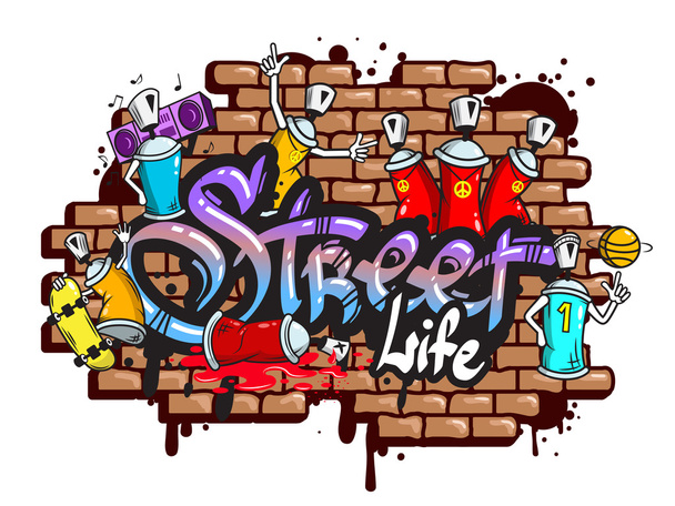 Graffiti word characters composition - Vector, Image