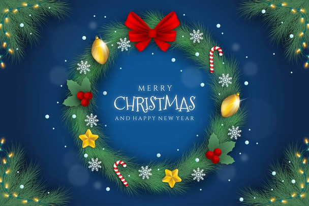 realistic christmas background vector design illustration - Vector, Image