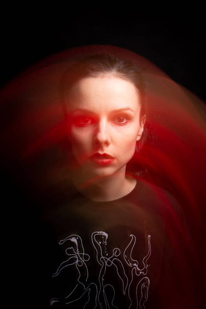 art portrait of a girl with white skin, mixed light - Zdjęcie, obraz