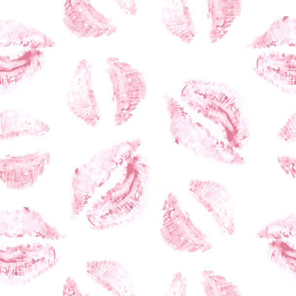 Vector seamless background. lips prints - Vector, Image