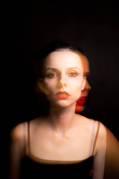 art portrait of a girl with white skin, mixed light - Fotó, kép