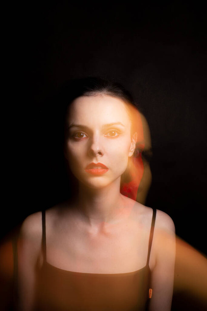 art portrait of a girl with white skin, mixed light - Φωτογραφία, εικόνα