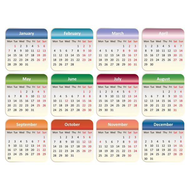 テキストのスペースを持つカレンダー 2014 年. - ベクター画像