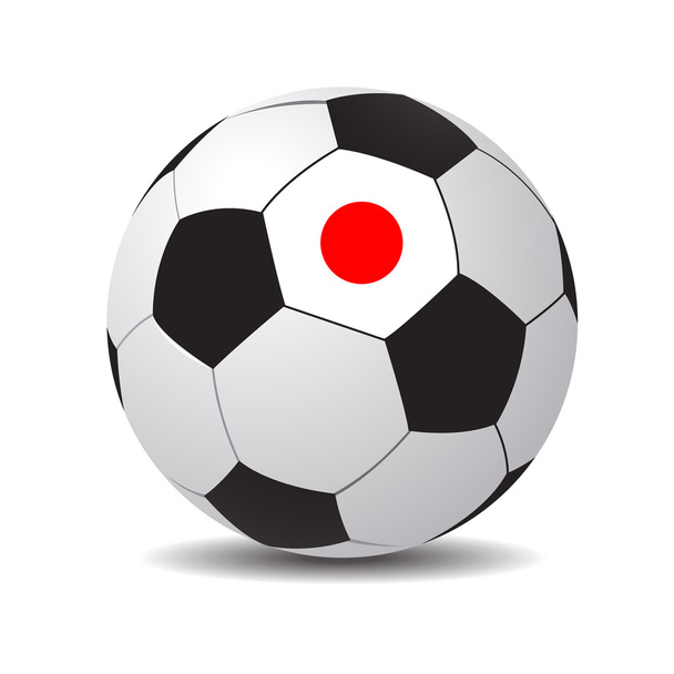 μπάλα ποδοσφαίρου με τη σημαία της Ιαπωνίας - Διάνυσμα, εικόνα