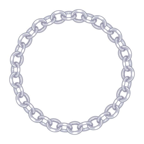 Marco redondo - cadena de plata
 - Vector, imagen