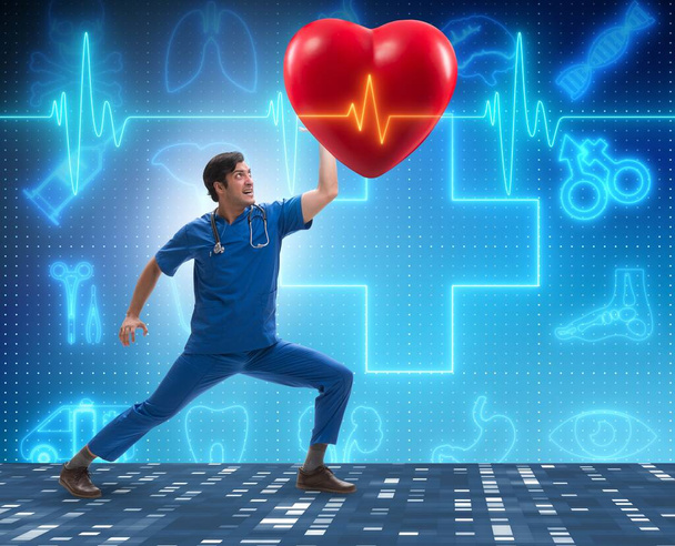 Mann Arzt in der Kardiologie telemedizinisches Konzept - Foto, Bild