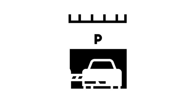 barrier of parking line icon animation - Footage, Video