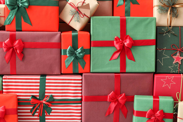 Different Christmas presents as background - Фото, зображення