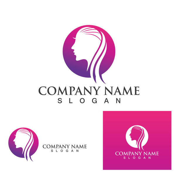 women hair salon logo and symbol vector - Vector, Image