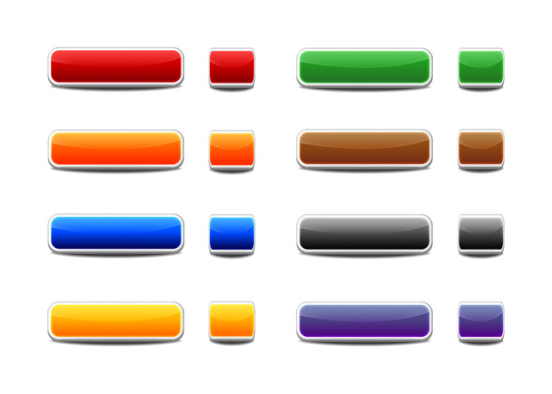 カラーウェブボタンのセット - ベクター画像