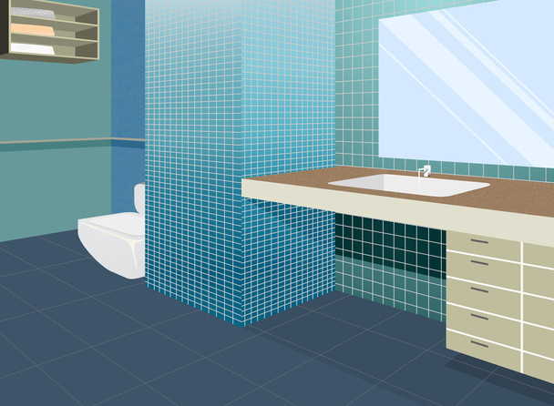 Bathroom colors scene - Vector, Image