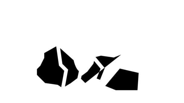 bauxit alumínium gyártás glyph ikon animáció - Felvétel, videó