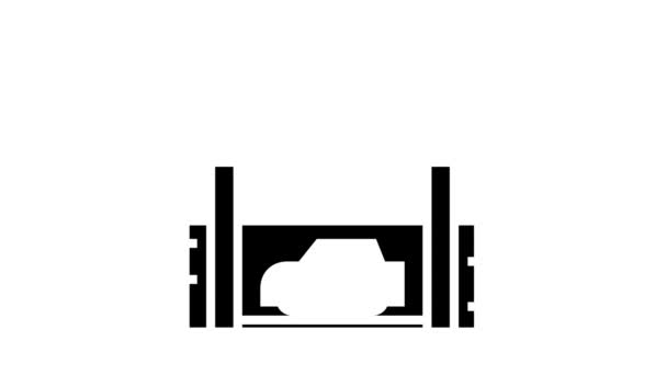 Aufzug mehrstöckige Ausstattung Parken Glyphen-Symbol Animation - Filmmaterial, Video