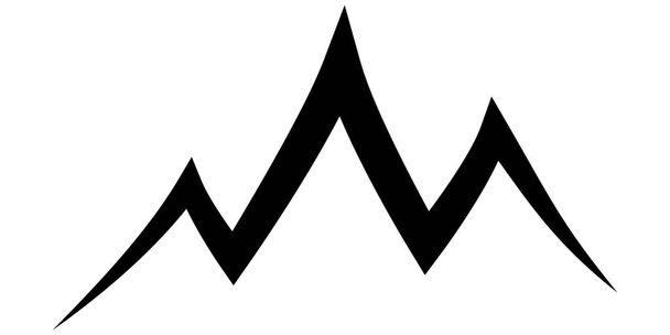 Triple mountain ridge icon, mountain ski tourism logo stock illustration - Vector, Image