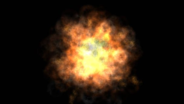 explosion de boule de flamme de feu dans l'espace, illustration abstraite - Photo, image