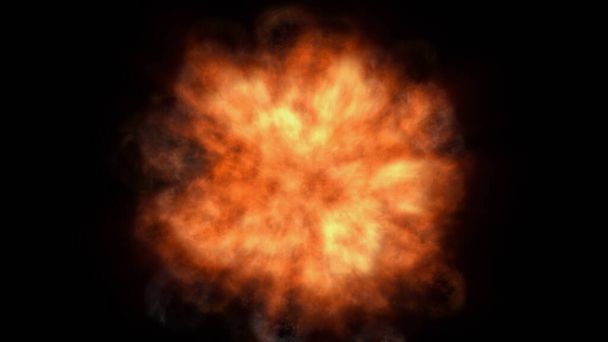 fire flame ball explosion in space, abstract illustration - Photo, Image