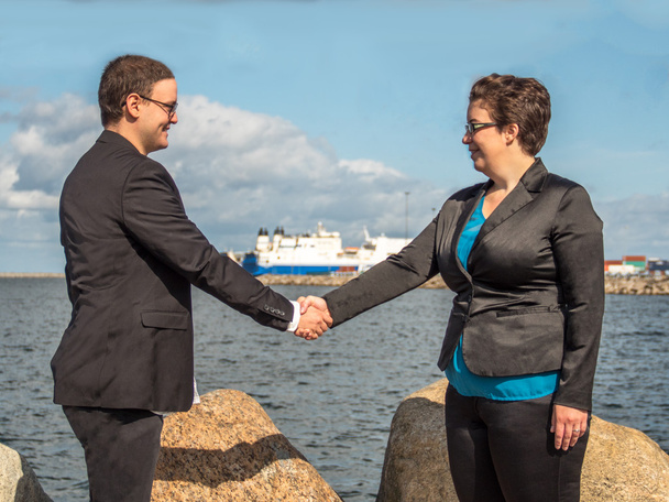 Two business people shaking hands - Photo, Image