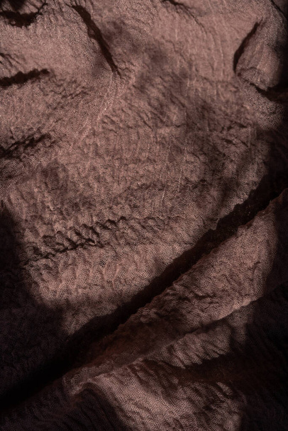 textura de tecido marrom. têxteis ondulados ondulados do ponto de vista superior. material de luxo para uso exclusivo de fundo. elemento decoração criativa. - Foto, Imagem