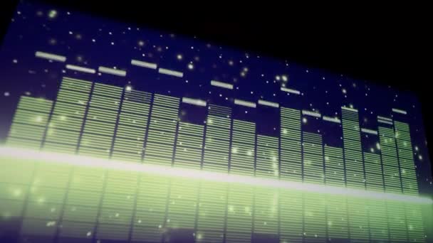 サウンドイコライザー。デジタル音楽や音波映像。オーディオ波形イコライザブラックループアニメーションのスケール。音楽イコライザーの抽象的な色です。勾配スペクトル棒グラフ。波の輝き｜脈動ダンス - 映像、動画