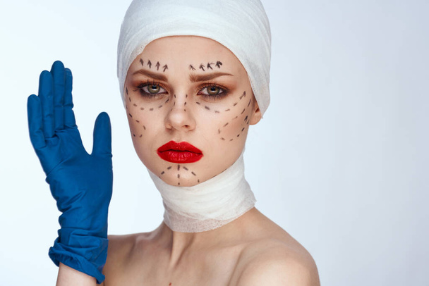 beautiful woman rejuvenation facial injection cosmetic procedures isolated background - Valokuva, kuva