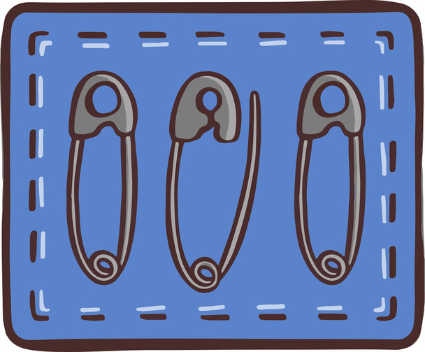 Βελονάκι συρραφής σύμβολο κέντημα εικονίδιο διάνυσμα καρφίτσα βελόνα barrette γίνεται με τα χέρια - Διάνυσμα, εικόνα