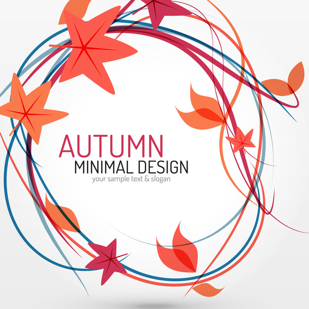 podzimní listí a čáry abstraktní pozadí - Vektor, obrázek