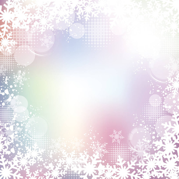 light and blur background with snowflake - Vector, Image